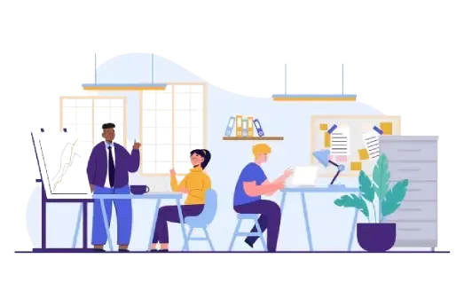 Vector graphic showing data organization issue in architectural software