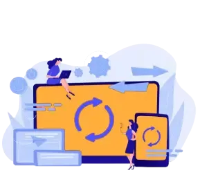 Illustration representing limited software integration in architectural management