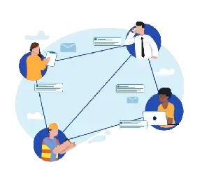 Illustration showing protracted communication delays between stakeholders